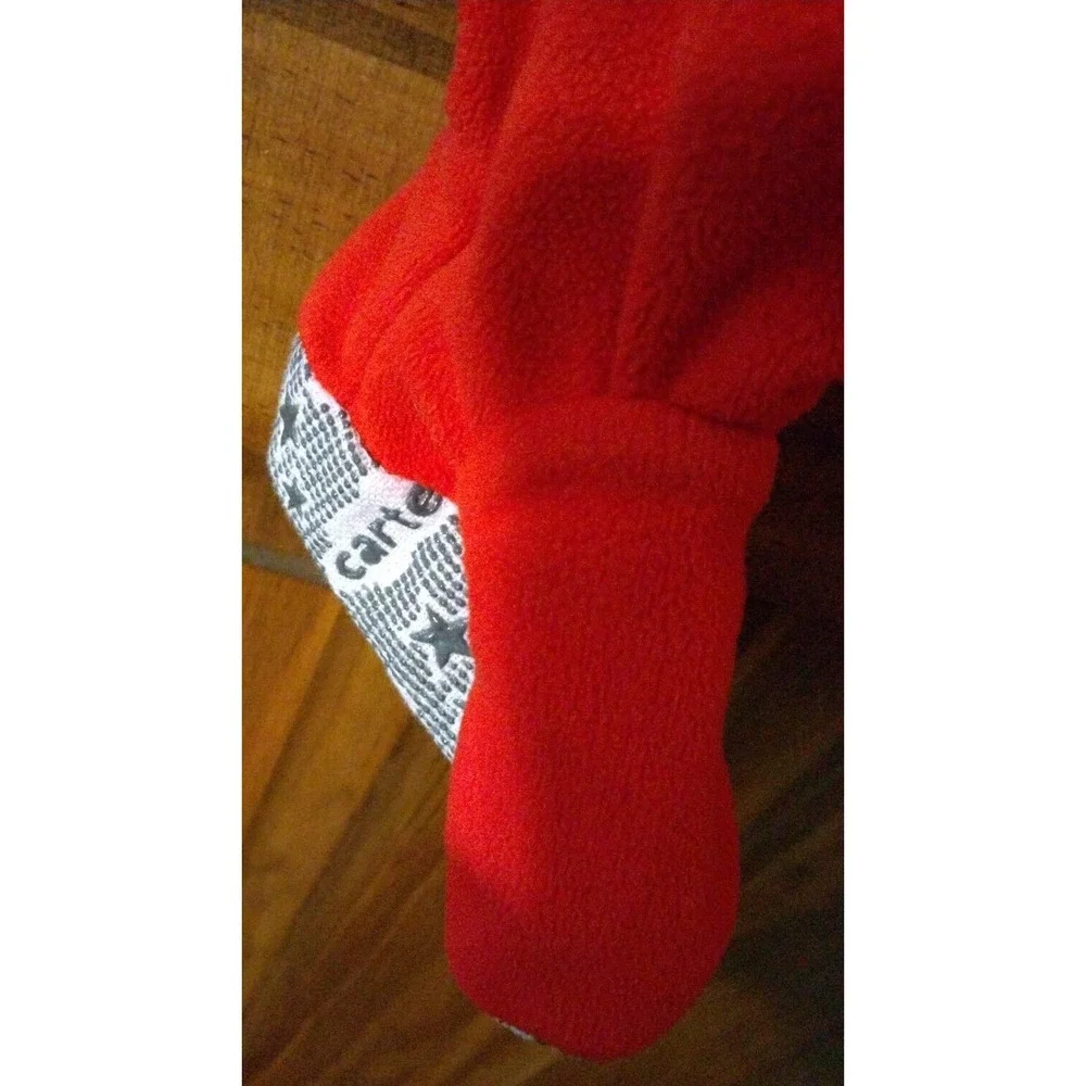 Carter's Size 18M Red Reindeer Fleece Christmas footed sleeper